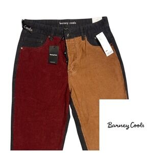 NWT Barney Cools‎ Colorblock Corduroy Pants Mens 30x28 Rough Hemming Button Fly
